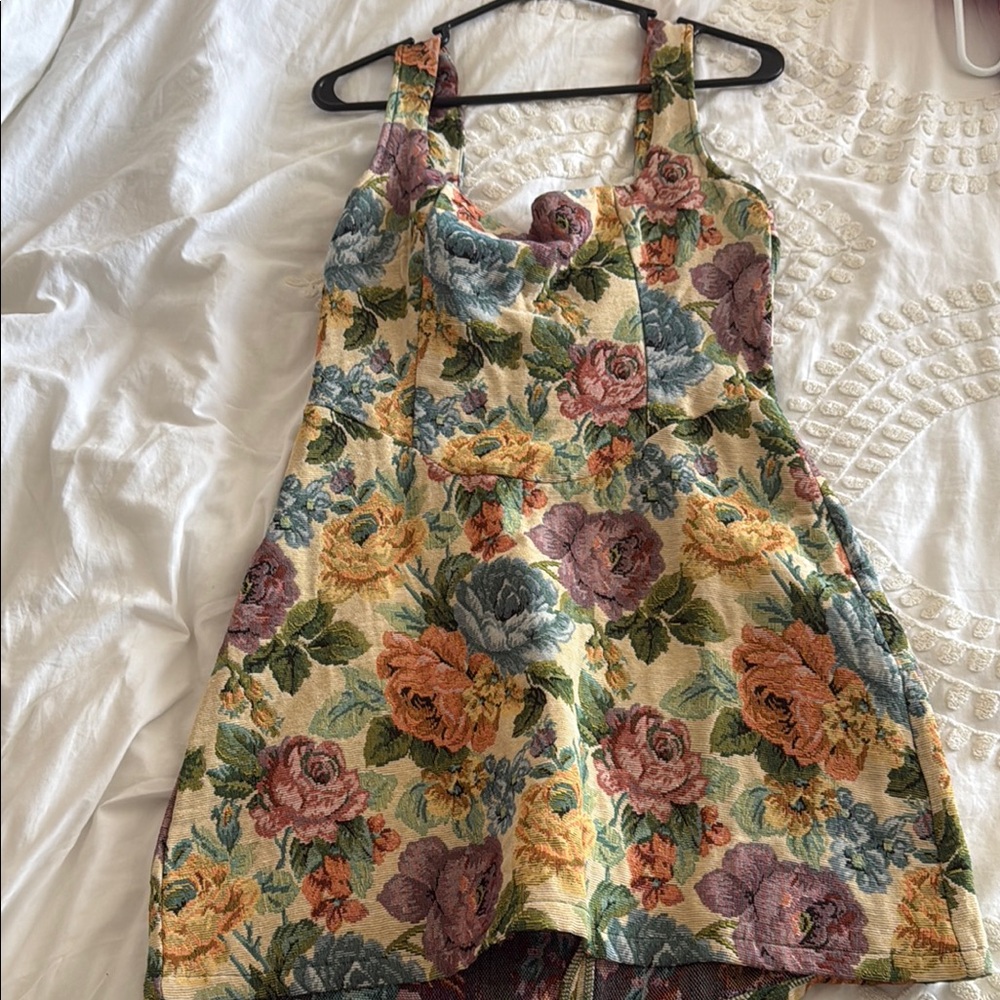 PrettyLittleThing Floral Tapestry Dress - Multicolor